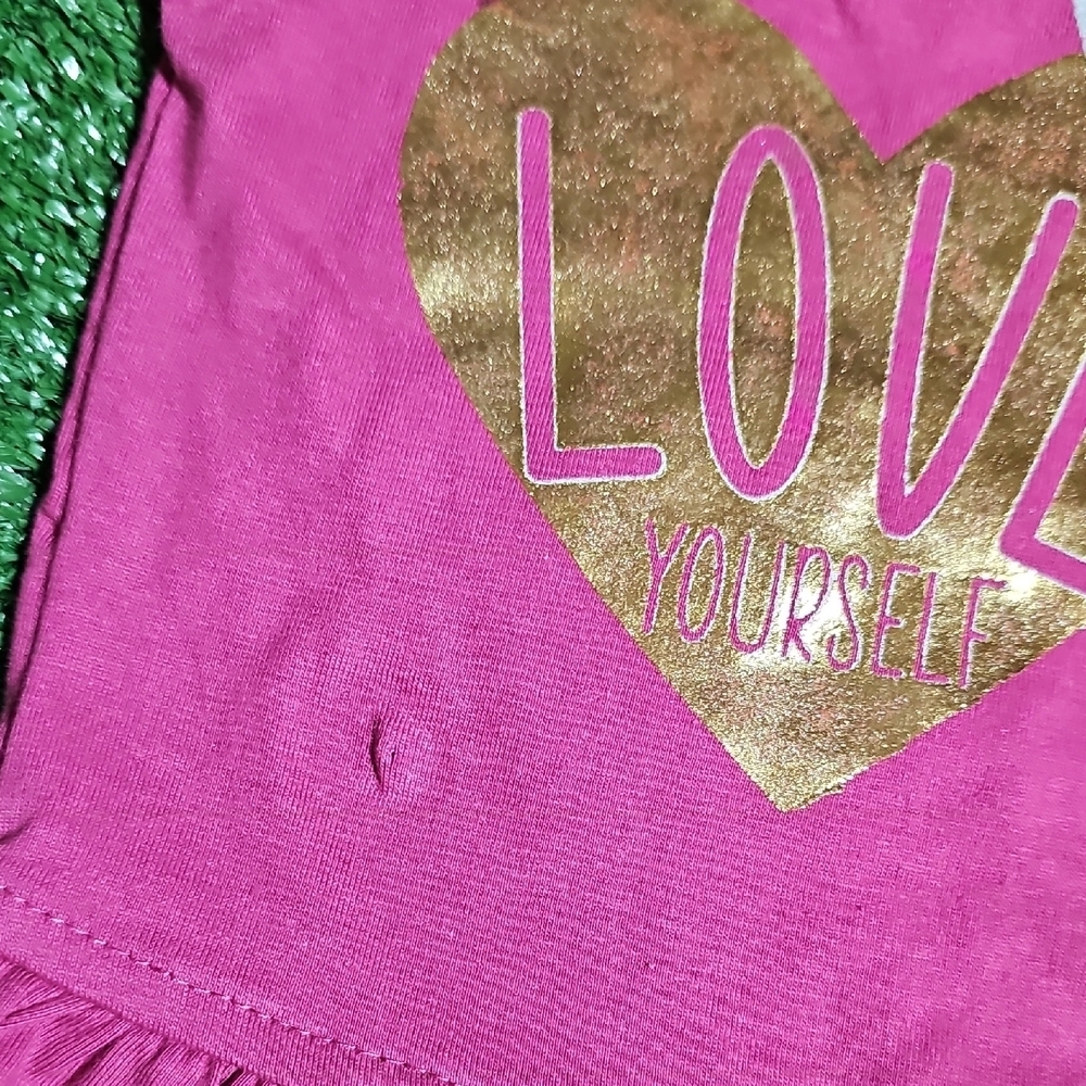 Pink Heart Top and Gray Heart Leggings Baby Girl Set - Picture 4 of 5